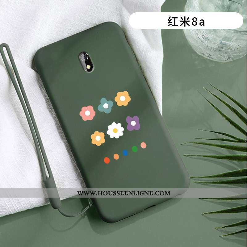 Housse Xiaomi Redmi 8a Silicone Mode Délavé En Daim Rouge Net Rouge Fleurs Tout Compris Violet
