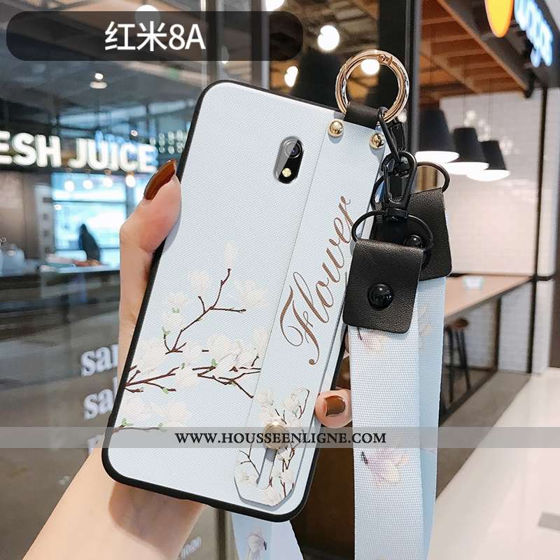 Housse Xiaomi Redmi 8a Silicone Protection Fleur Gaufrage Téléphone Portable Style Chinois Coque Ble