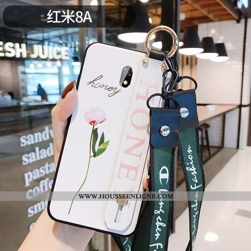 Housse Xiaomi Redmi 8a Silicone Protection Fleur Gaufrage Téléphone Portable Style Chinois Coque Ble