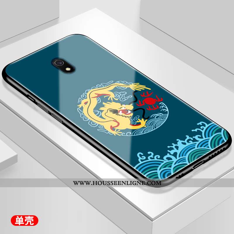 Housse Xiaomi Redmi 8a Tendance Fluide Doux Noir Simple Tempérer Membrane Rouge