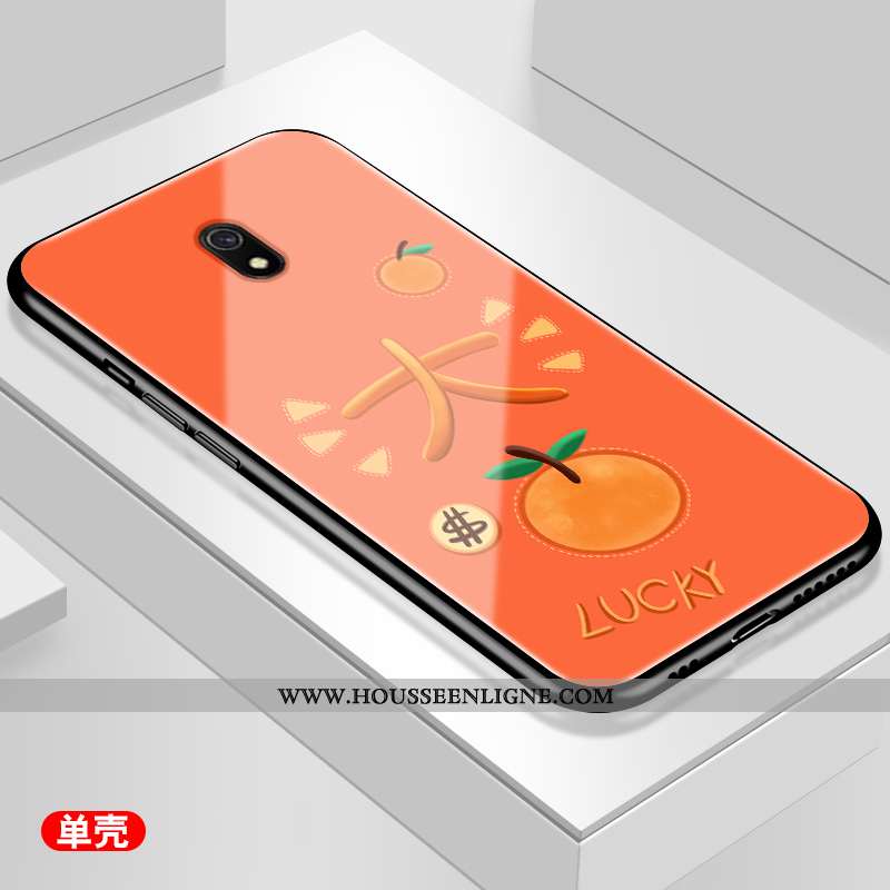 Housse Xiaomi Redmi 8a Tendance Fluide Doux Noir Simple Tempérer Membrane Rouge