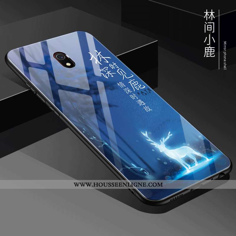 Housse Xiaomi Redmi 8a Verre Personnalité Étui Tout Compris Incassable Rouge Rose