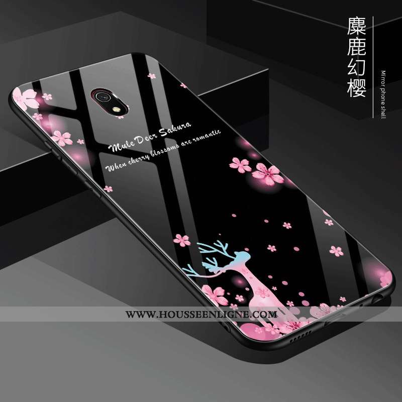 Housse Xiaomi Redmi 8a Verre Personnalité Étui Tout Compris Incassable Rouge Rose