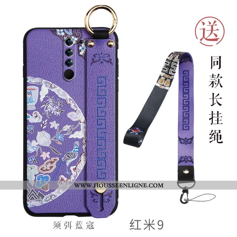 Housse Xiaomi Redmi 9 Mode Personnalité Téléphone Portable Violet Légère Étui Fluide Doux