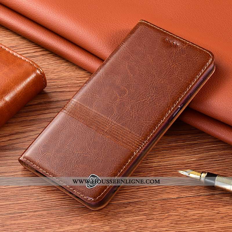 Housse Xiaomi Redmi 9a Cuir Véritable Protection Incassable Téléphone Portable Rouge Étui
