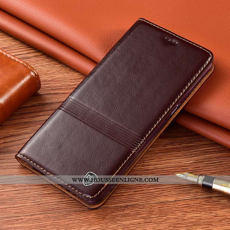 Housse Xiaomi Redmi 9a Cuir Véritable Protection Incassable Téléphone Portable Rouge Étui