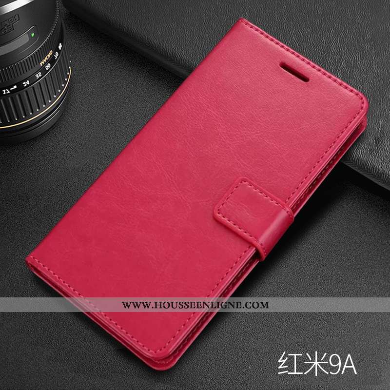 Housse Xiaomi Redmi 9a Fluide Doux Silicone Bleu Portefeuille Petit Téléphone Portable Incassable
