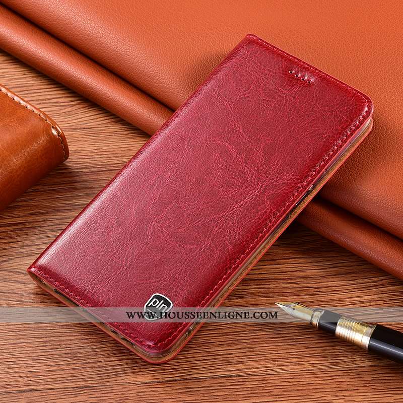 Housse Xiaomi Redmi 9a Protection Cuir Véritable Petit Étui Téléphone Portable Rose Incassable