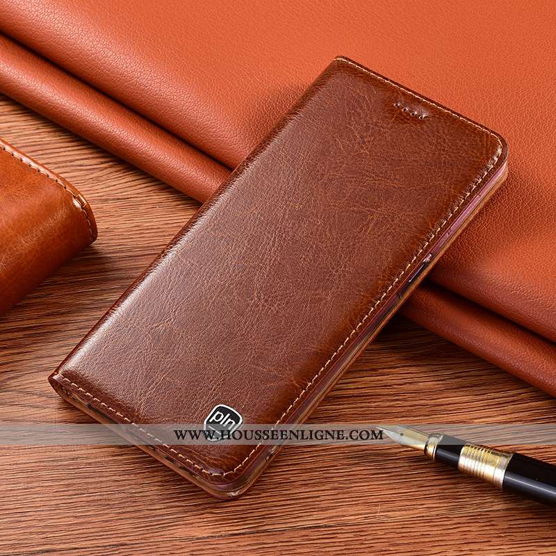 Housse Xiaomi Redmi 9a Protection Cuir Véritable Petit Étui Téléphone Portable Rose Incassable