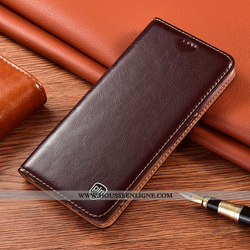 Housse Xiaomi Redmi 9a Protection Cuir Véritable Petit Étui Téléphone Portable Rose Incassable