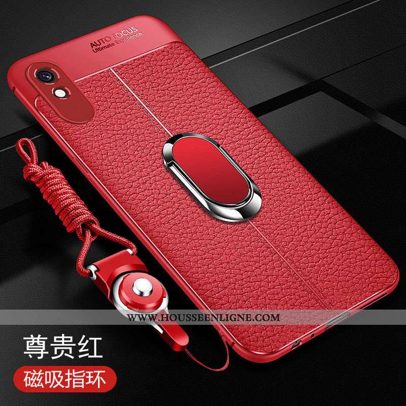 Housse Xiaomi Redmi 9a Protection Délavé En Daim Étui Fluide Doux Bleu Marin Coque Rouge Bleu Foncé