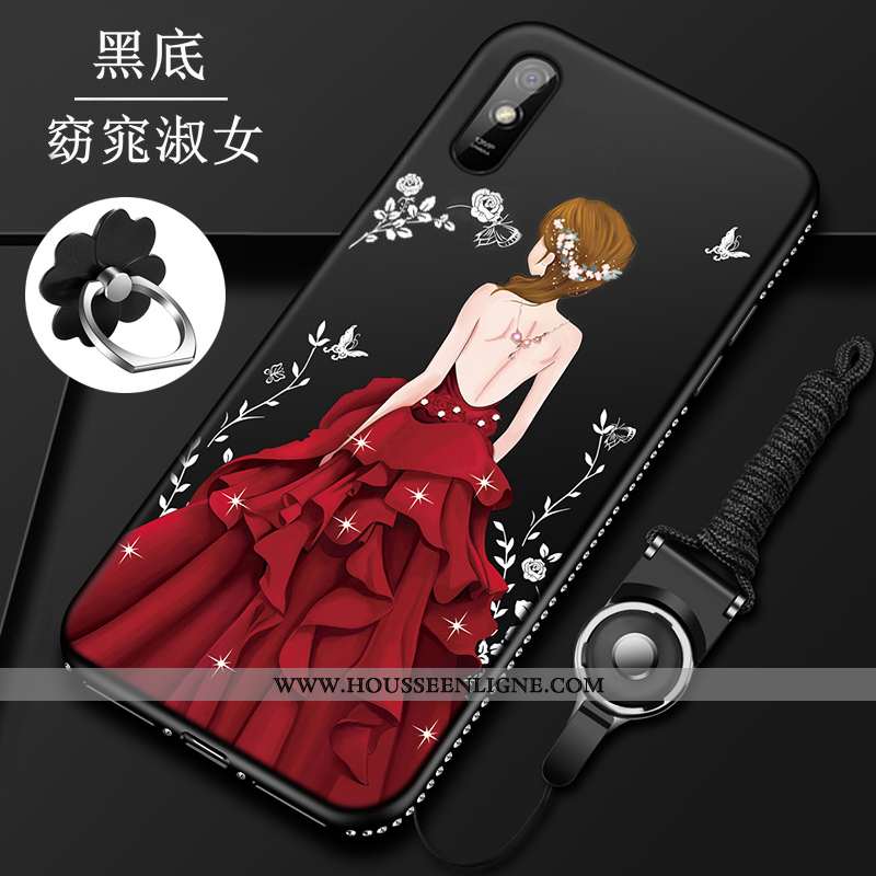 Housse Xiaomi Redmi 9a Silicone Protection Tendance Tempérer Créatif Petit Étui Rouge