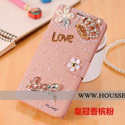 Housse Xiaomi Redmi Note 5 Cuir Protection Coque Strass Téléphone Portable Incassable Rouge Rose