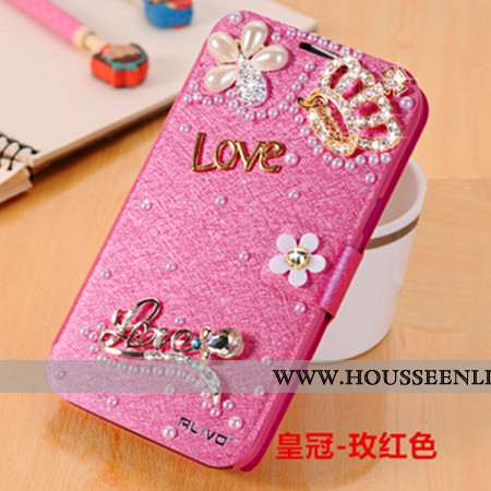 Housse Xiaomi Redmi Note 5 Cuir Protection Coque Strass Téléphone Portable Incassable Rouge Rose