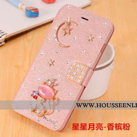 Housse Xiaomi Redmi Note 5 Cuir Protection Coque Strass Téléphone Portable Incassable Rouge Rose