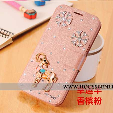 Housse Xiaomi Redmi Note 5 Cuir Protection Coque Strass Téléphone Portable Incassable Rouge Rose