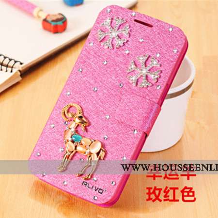 Housse Xiaomi Redmi Note 5 Cuir Protection Coque Strass Téléphone Portable Incassable Rouge Rose