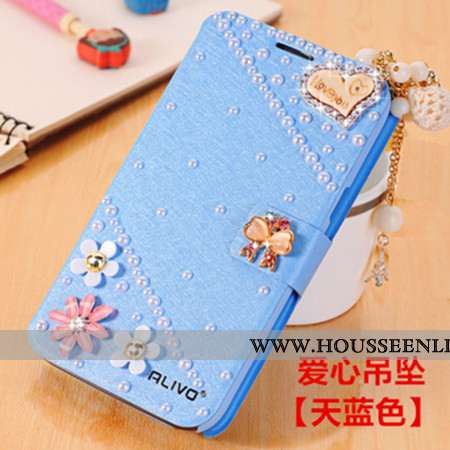 Housse Xiaomi Redmi Note 5 Cuir Protection Coque Strass Téléphone Portable Incassable Rouge Rose