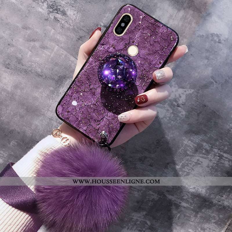 Housse Xiaomi Redmi Note 5 Légère Modèle Fleurie Fluide Doux Cristal Violet Ultra Protection