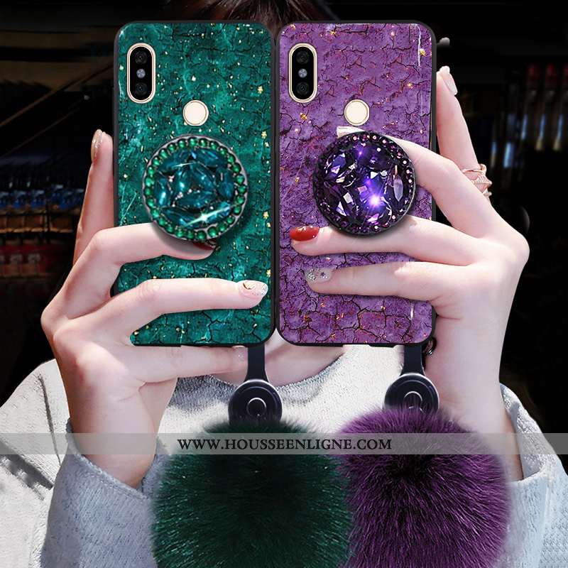 Housse Xiaomi Redmi Note 5 Légère Modèle Fleurie Fluide Doux Cristal Violet Ultra Protection