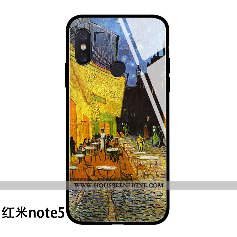 Housse Xiaomi Redmi Note 5 Personnalité Tendance Haute Étui Tout Compris Rouge Verre Bleu