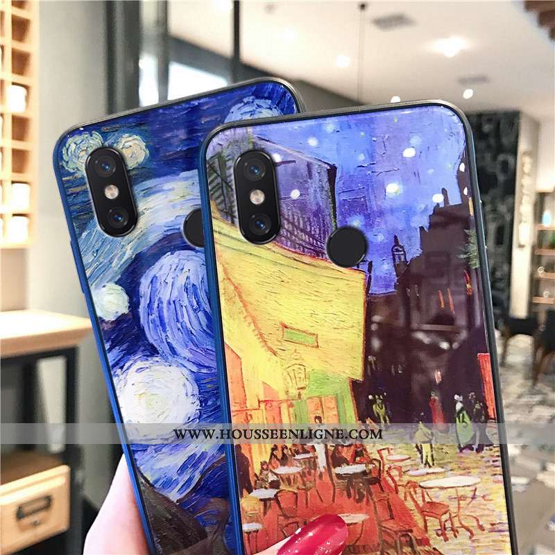 Housse Xiaomi Redmi Note 5 Personnalité Tendance Haute Étui Tout Compris Rouge Verre Bleu