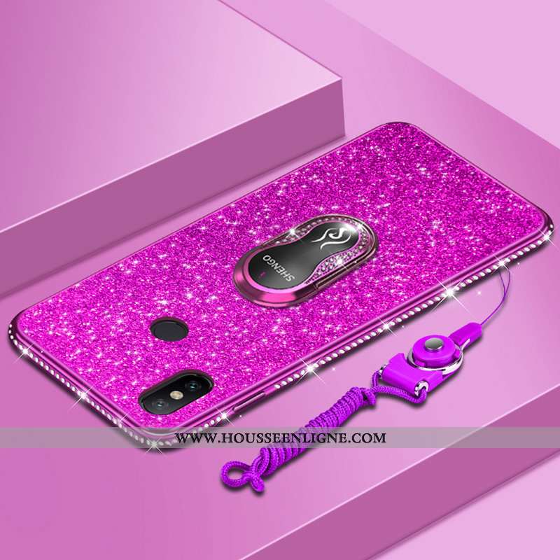 Housse Xiaomi Redmi Note 6 Pro Créatif Tendance Coque Fluide Doux Rouge Tout Compris Petit Rose