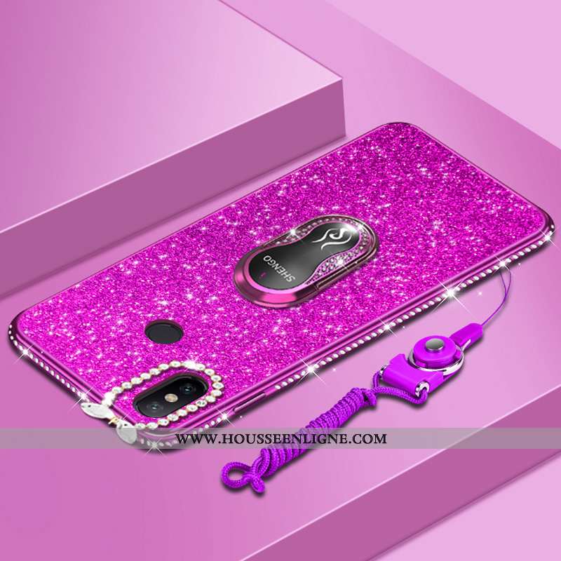 Housse Xiaomi Redmi Note 6 Pro Créatif Tendance Coque Fluide Doux Rouge Tout Compris Petit Rose