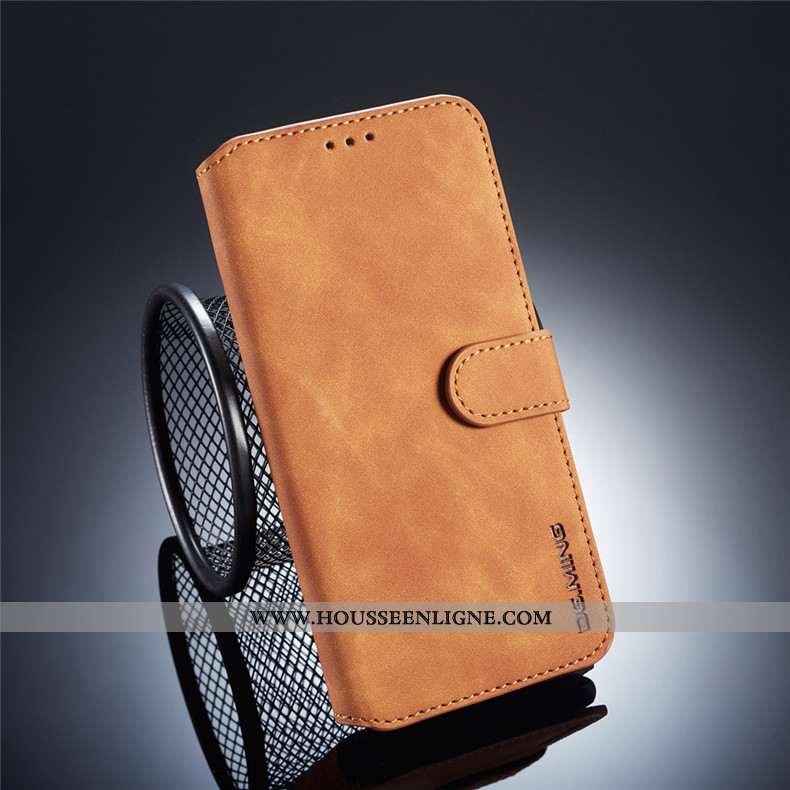 Housse Xiaomi Redmi Note 6 Pro Cuir Incassable Étui Rouge Tout Compris Business Coque Marron
