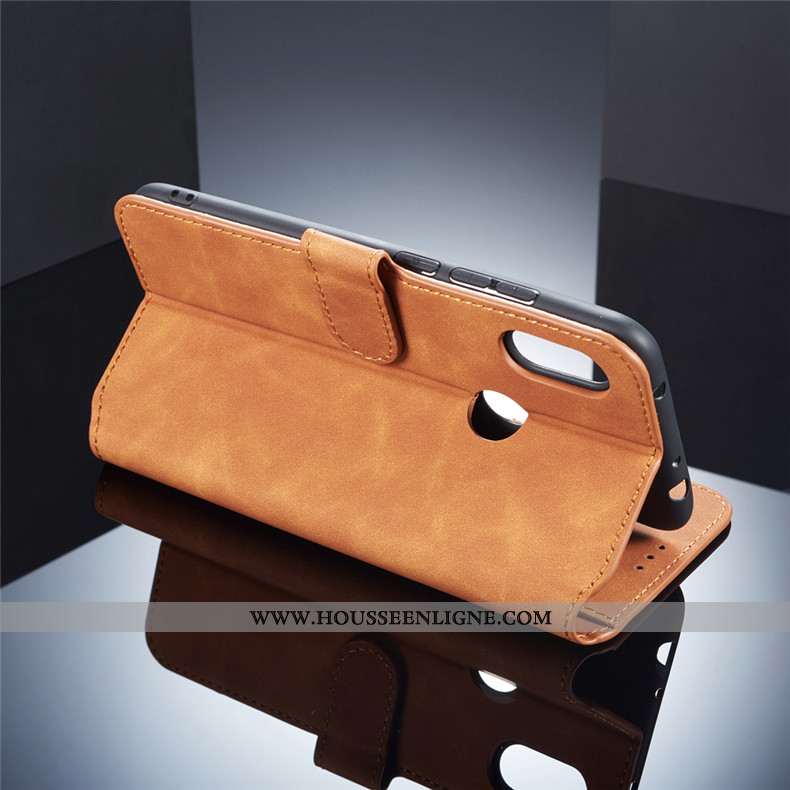 Housse Xiaomi Redmi Note 6 Pro Cuir Incassable Étui Rouge Tout Compris Business Coque Marron