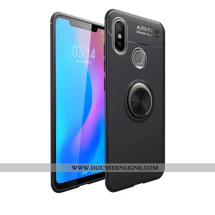 Housse Xiaomi Redmi Note 6 Pro Rouge Téléphone Portable Petit À Bord Magnétisme Noir Coque