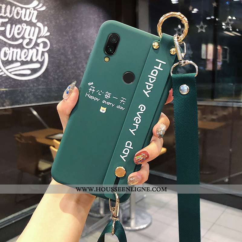 Housse Xiaomi Redmi Note 7 Délavé En Daim Cou Suspendu Vert Silicone Rouge Citron Coque Verte