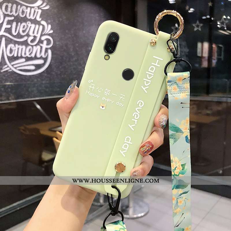 Housse Xiaomi Redmi Note 7 Délavé En Daim Cou Suspendu Vert Silicone Rouge Citron Coque Verte