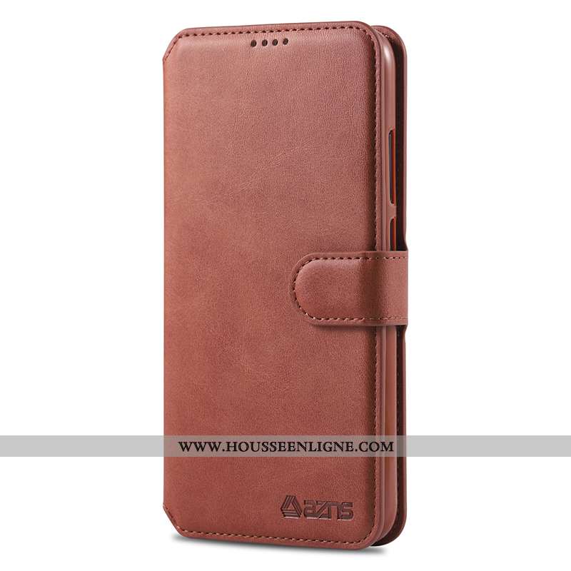 Housse Xiaomi Redmi Note 7 Fluide Doux Silicone Protection Marron Étui Rouge Coque