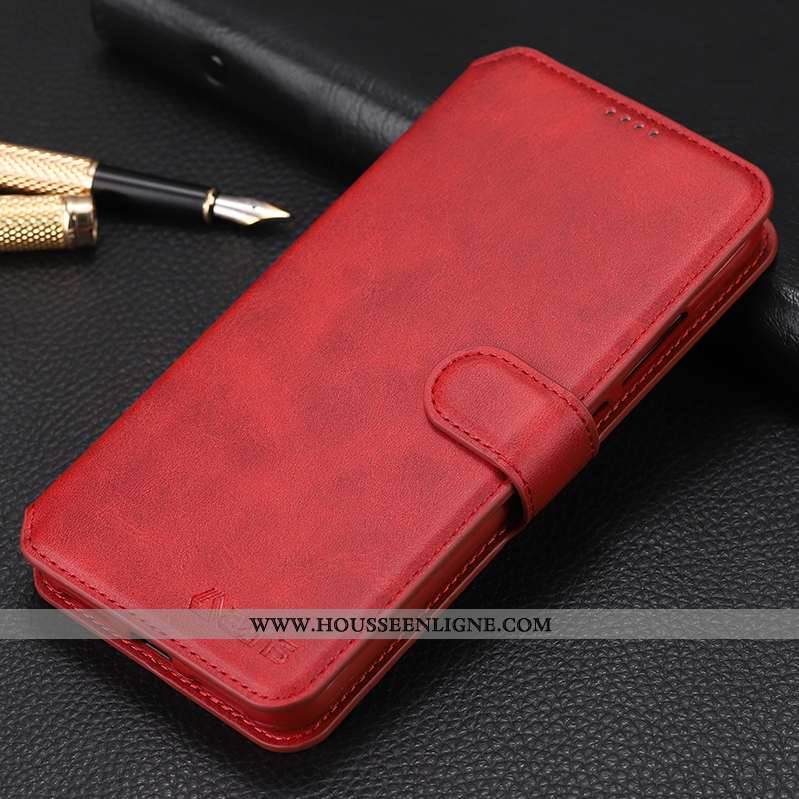 Housse Xiaomi Redmi Note 7 Fluide Doux Silicone Protection Marron Étui Rouge Coque