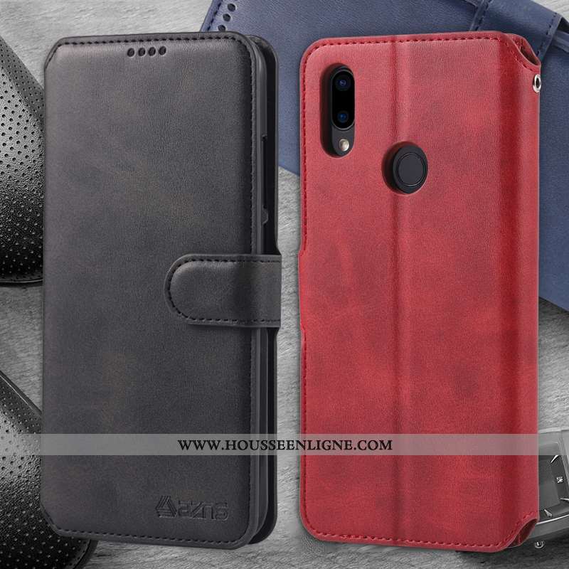 Housse Xiaomi Redmi Note 7 Fluide Doux Silicone Protection Marron Étui Rouge Coque