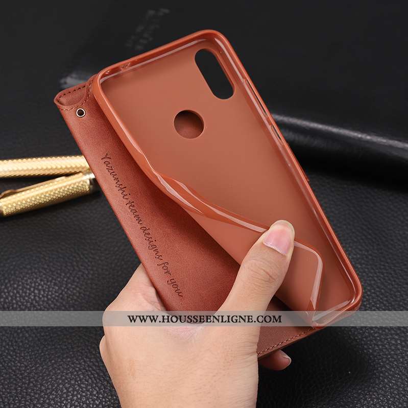 Housse Xiaomi Redmi Note 7 Fluide Doux Silicone Protection Marron Étui Rouge Coque