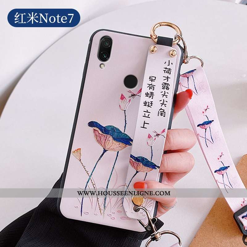 Housse Xiaomi Redmi Note 7 Légère Fluide Doux Bleu Étui Incassable Silicone Tendance