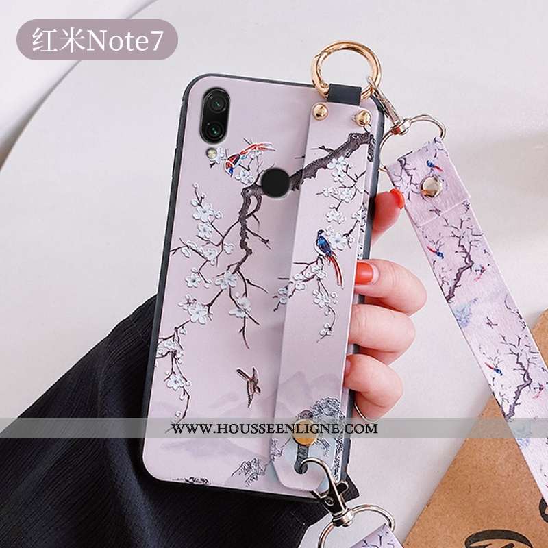 Housse Xiaomi Redmi Note 7 Légère Fluide Doux Bleu Étui Incassable Silicone Tendance