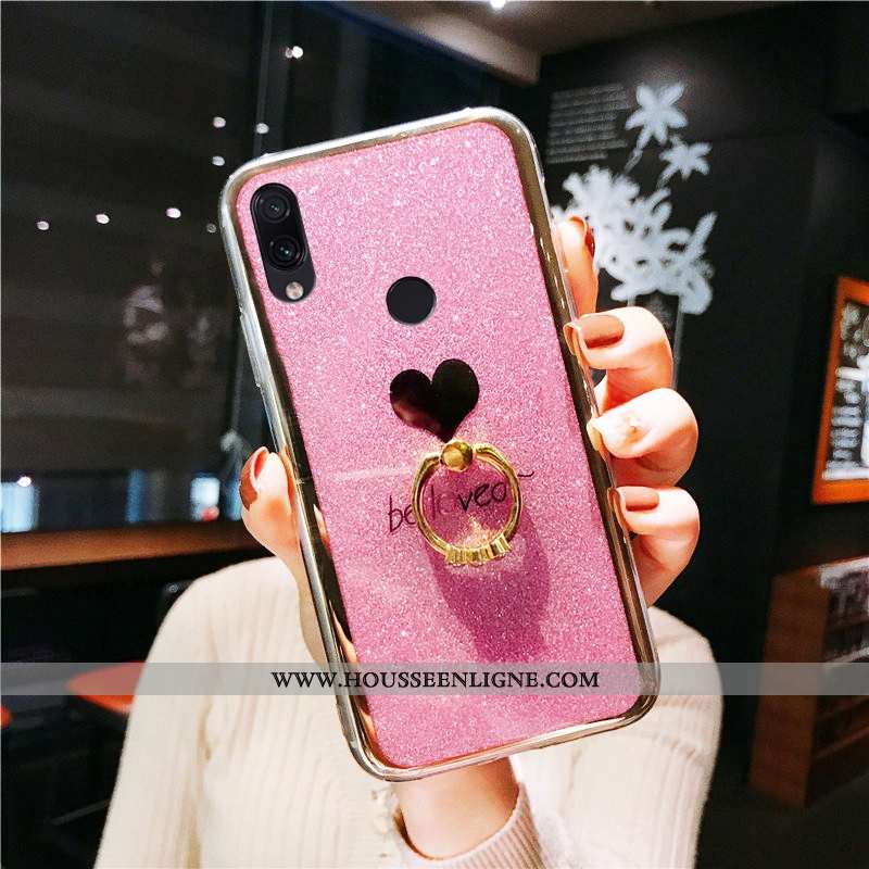 Housse Xiaomi Redmi Note 7 Légère Une Agrafe Anneau Téléphone Portable Coque Légères Rose Verte