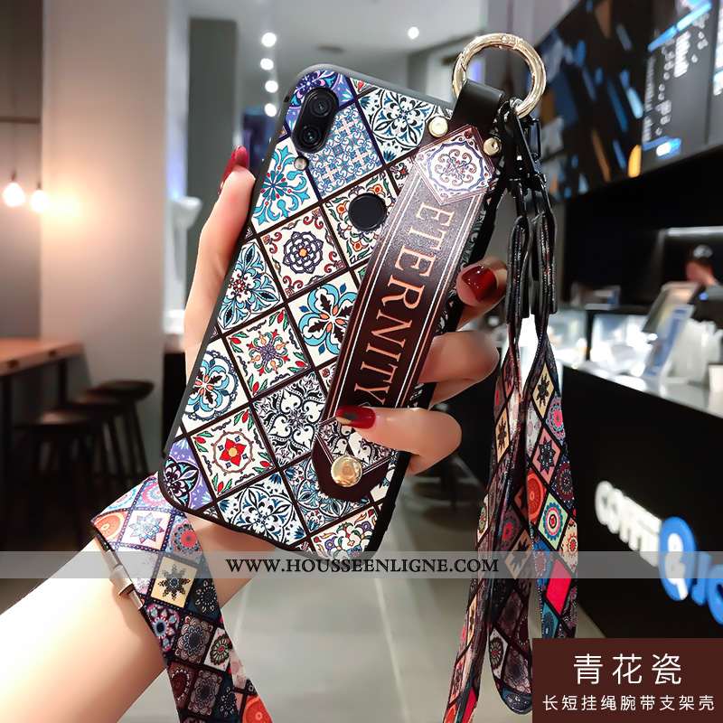 Housse Xiaomi Redmi Note 7 Ornements Suspendus Personnalité Étui Fluide Doux Silicone Bleu Tendance