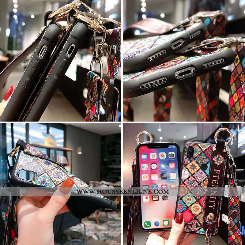 Housse Xiaomi Redmi Note 7 Ornements Suspendus Personnalité Étui Fluide Doux Silicone Bleu Tendance