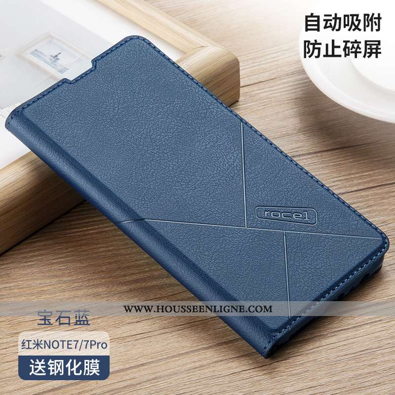 Housse Xiaomi Redmi Note 7 Personnalité Cuir Tout Compris Silicone Étui Coque Marron
