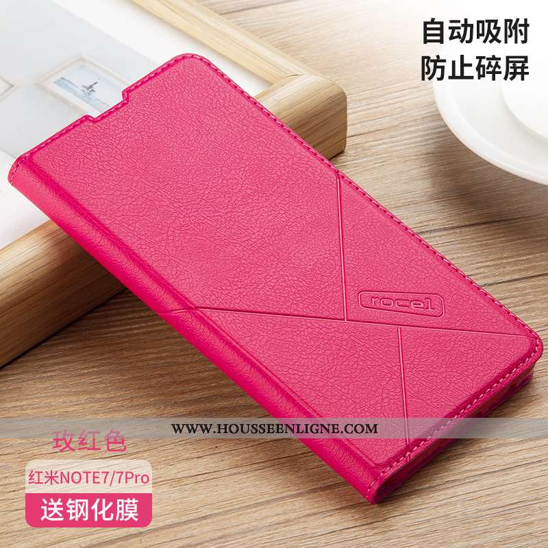 Housse Xiaomi Redmi Note 7 Personnalité Cuir Tout Compris Silicone Étui Coque Marron