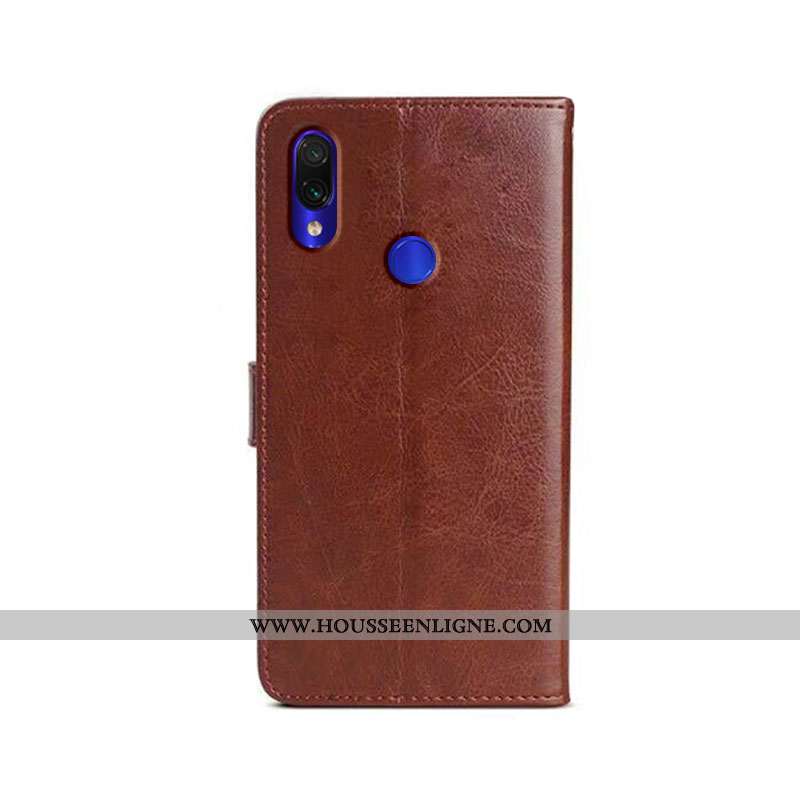 Housse Xiaomi Redmi Note 7 Protection Cuir Clamshell Coque Fluide Doux Incassable Tout Compris Bleu