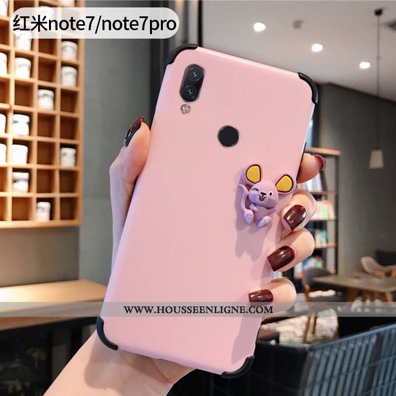 Housse Xiaomi Redmi Note 7 Protection Délavé En Daim Silicone Petit Téléphone Portable Bleu Ultra