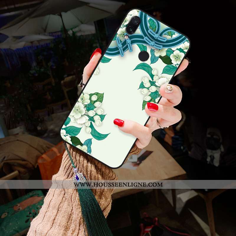 Housse Xiaomi Redmi Note 7 Silicone Protection Tout Compris Étui Classiques Pivoine Fluide Doux Vert