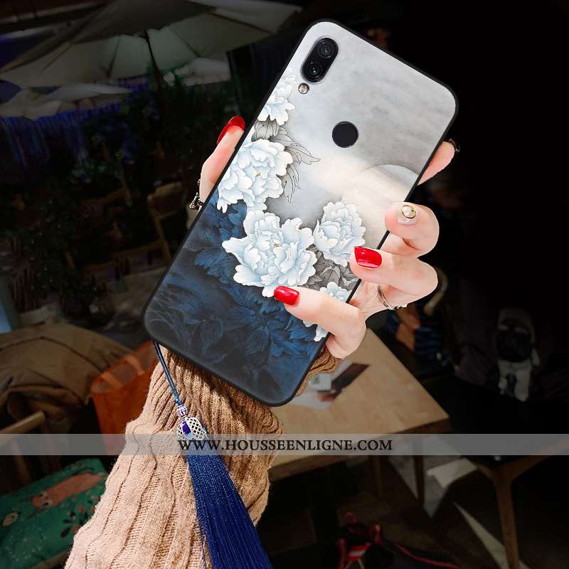 Housse Xiaomi Redmi Note 7 Silicone Protection Tout Compris Étui Classiques Pivoine Fluide Doux Vert