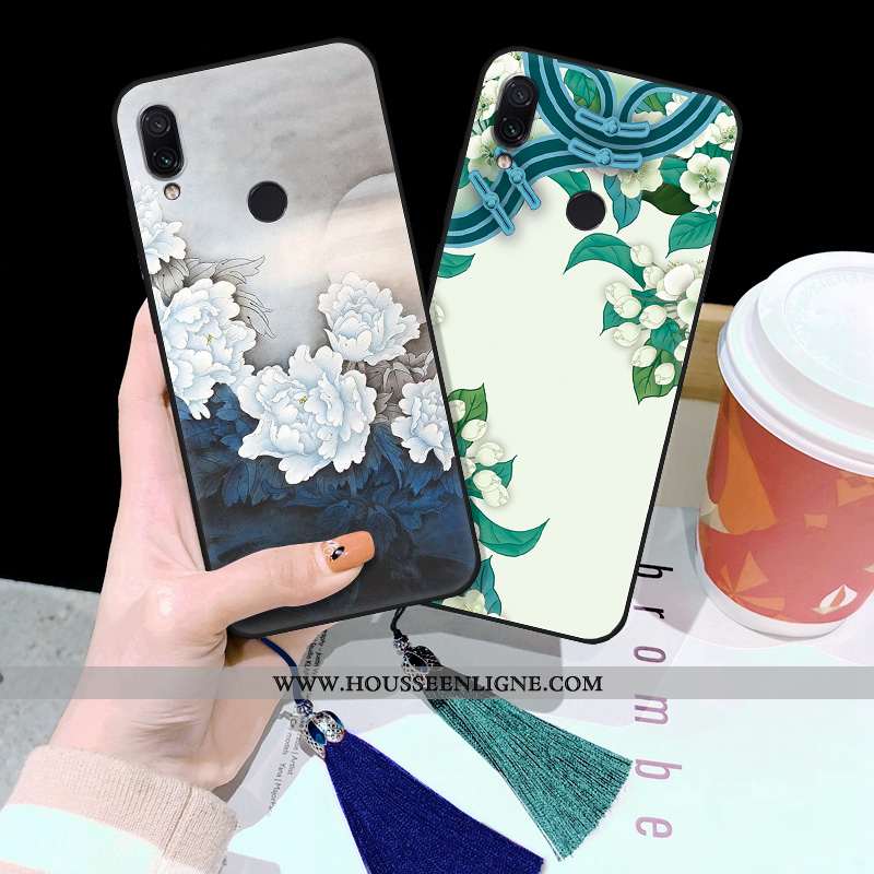 Housse Xiaomi Redmi Note 7 Silicone Protection Tout Compris Étui Classiques Pivoine Fluide Doux Vert