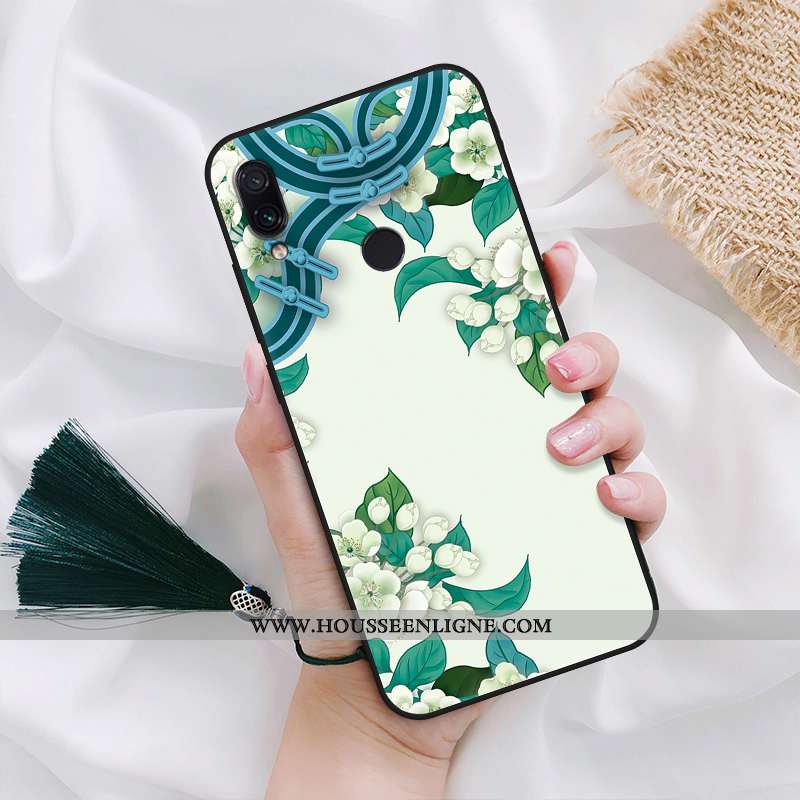 Housse Xiaomi Redmi Note 7 Silicone Protection Tout Compris Étui Classiques Pivoine Fluide Doux Vert
